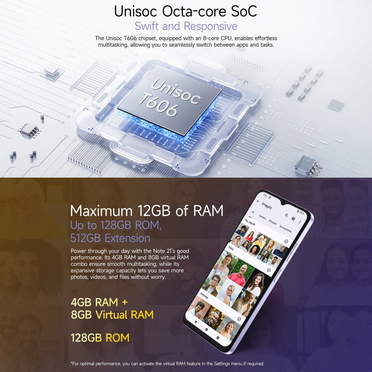 Ulefone Note 21, 4GB+128GB, Face ID & Fingerprint, 6.56 inch Android 14 Unisoc T606 Octa Core, Network: 4G, Dual SIM, OTG Ulefone Note 21, 4GB+128GB, Face ID & Fingerprint, 6.56 inch Android 14 Unisoc T606 Octa Core, Network: 4G, Dual SIM, OTG